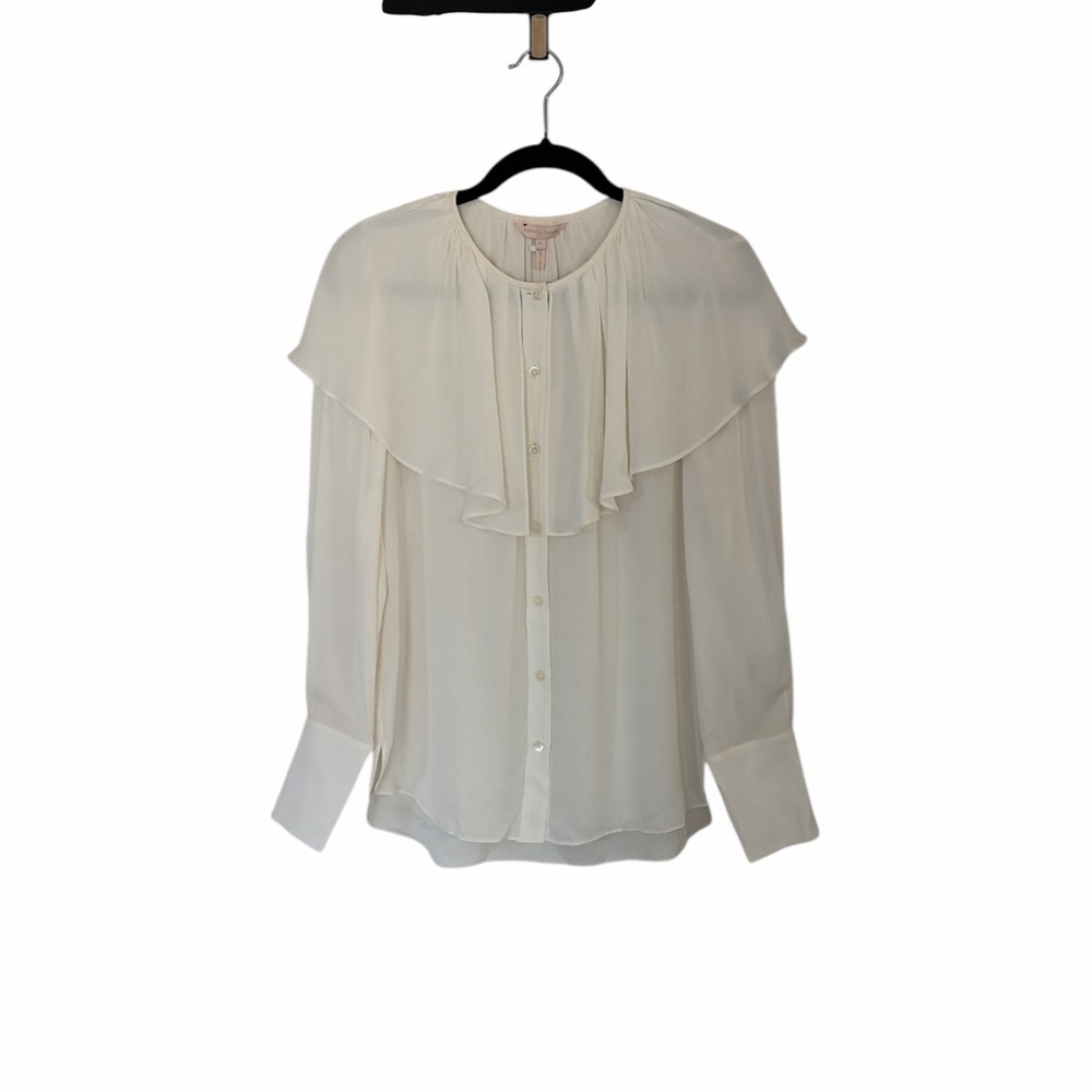 Rebecca Taylor Cream silk cape‎ blouse